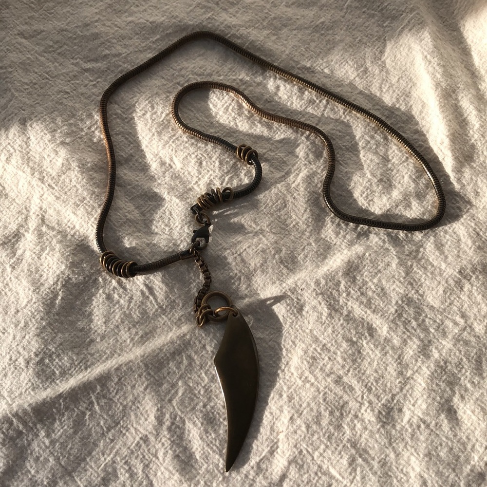 Annie Costello Brown Dagger Necklace